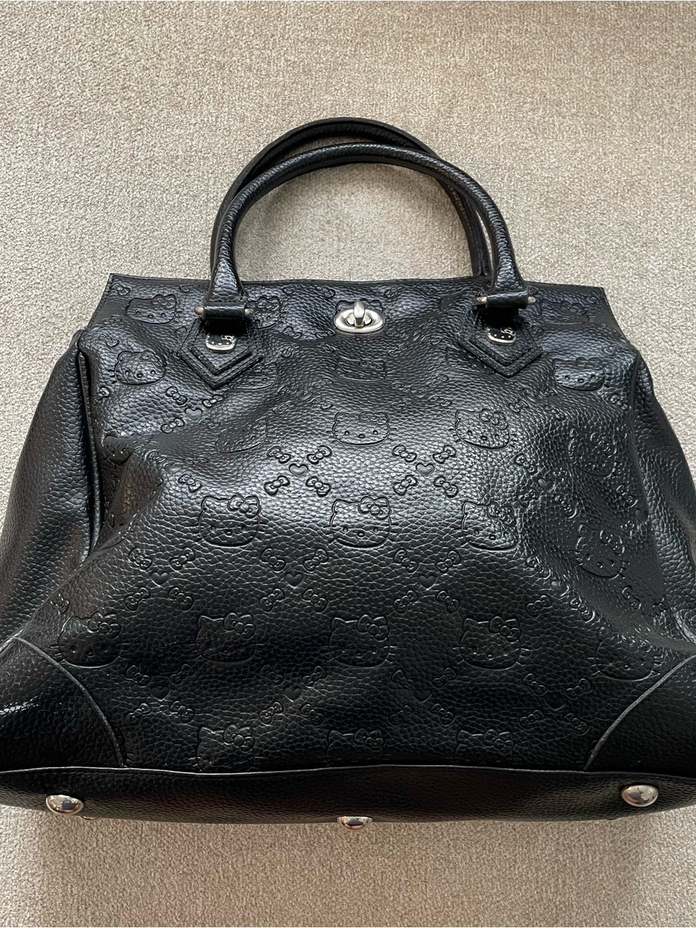 Loungefly x Sanrio Hello Kitty Black Embossed Monogram Tote Bag - AS IS / READ